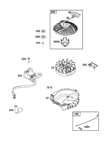 Flywheel, Ignition, And Starter Group Diagram and Parts List for 093J02-0016-H5 020000 - 09Z999 Briggs and Stratton Engine